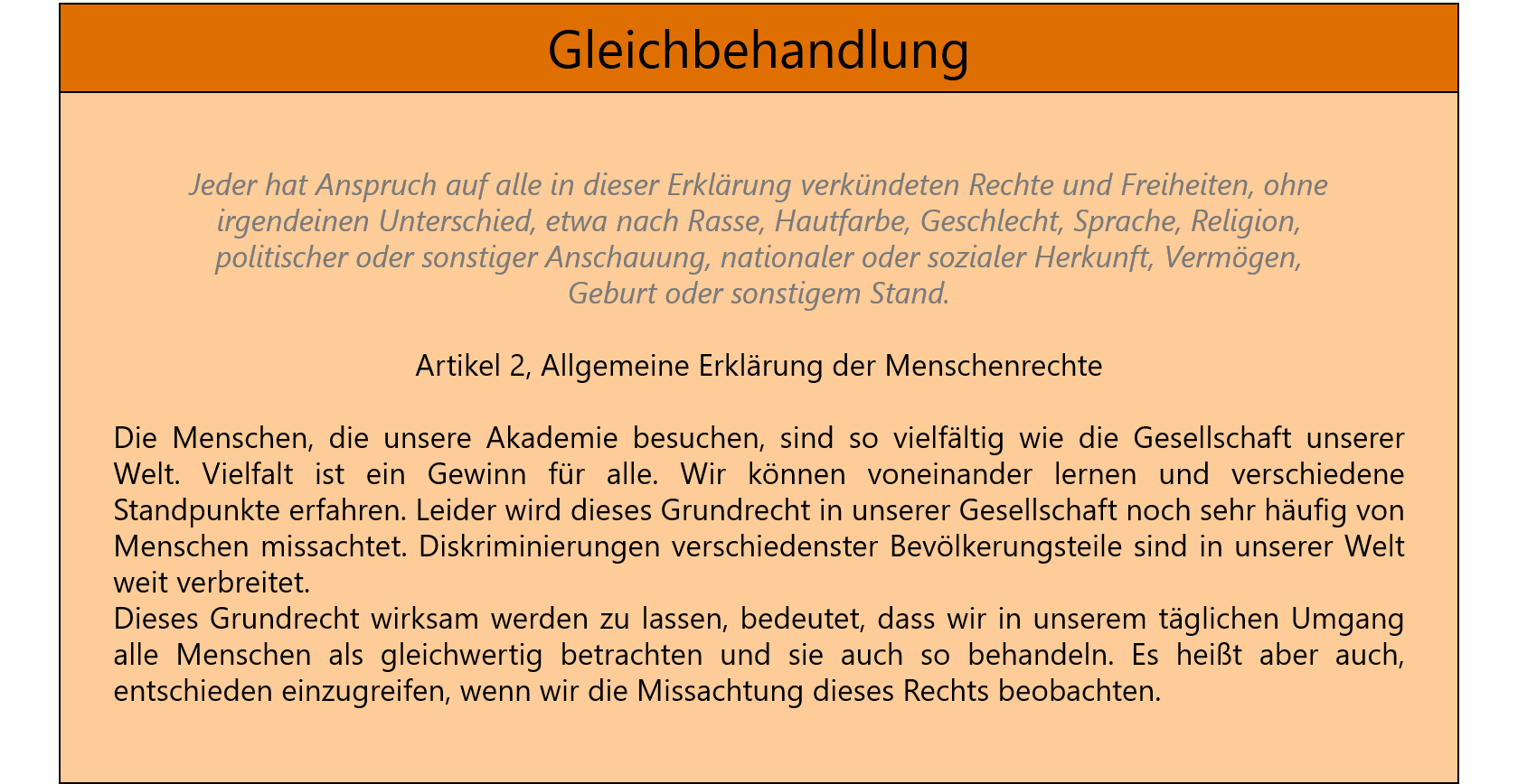 Gleichbehandlung